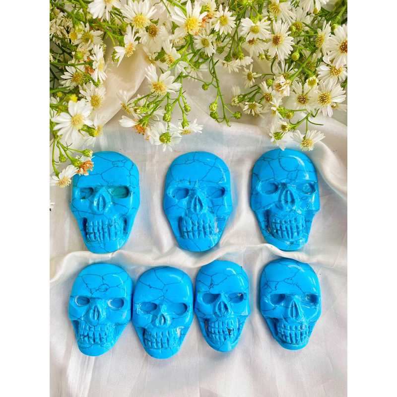 howlite blue skull pendant/ kristal healing/kristal murah/kristal energy/ukiran kristal alam