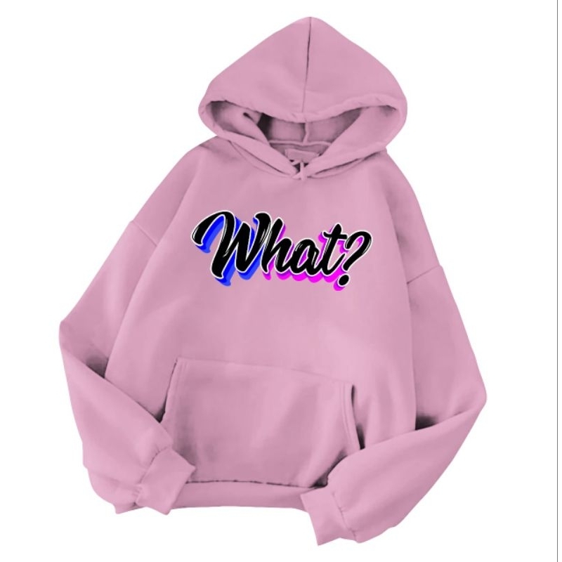 Sweater Hoodie Anak Perempuan WHAT? 5-15TAHUN Jaket Anak Perempuan Tanggung Pakaian Anak Perempuan