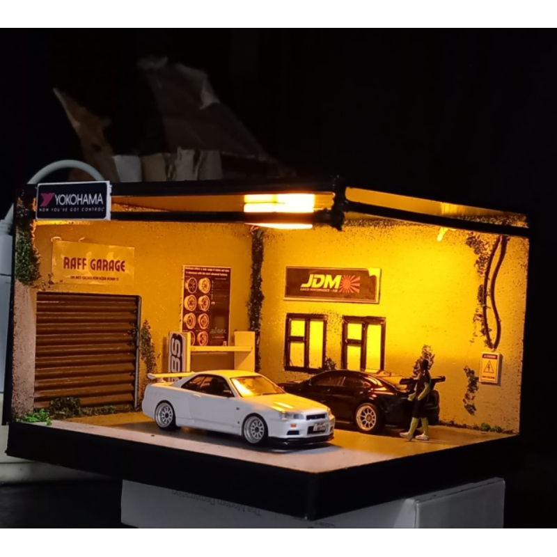 diorama hotwheels bengkel