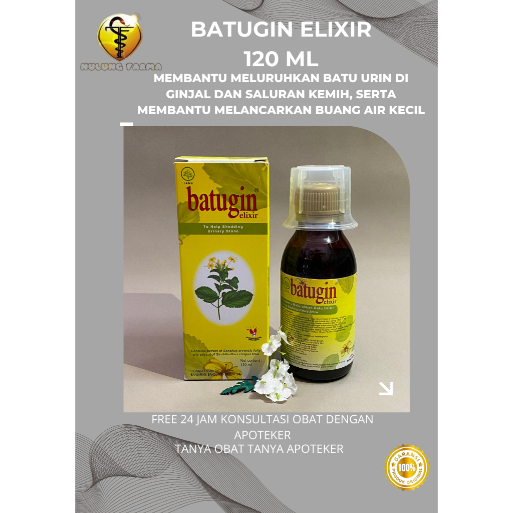 BATUGIN ELIXIR 120ML, OBAT PENGHANCUL BATU GINJAL BATUGIN ELIKSIR 120ML SIRUP