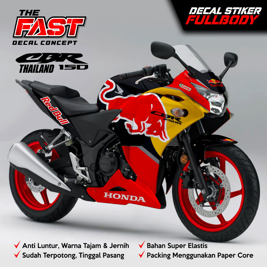 TERBARU Stiker Decal FULL BODY CBR CBU Thailand 150/250 variasi Decal CBR Thailand Fullbody RedBull
