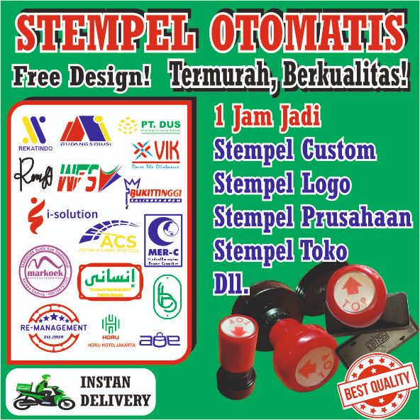 

Stempel Perusahaan, Stempel Logo, Stempel Otomatis, Stempel Toko, Stempel Tandatangan, Stempel Lunas, Stempel Pemerintahan