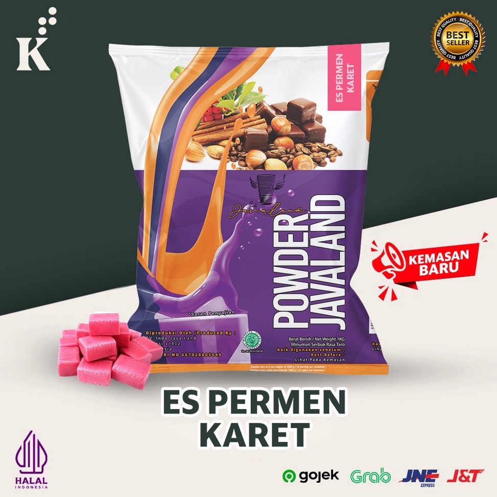 

YBJL7787 HOT Bubuk Minuman Bubble Drink rasa Es Permen Karet ORIGINAL Javaland 1kg