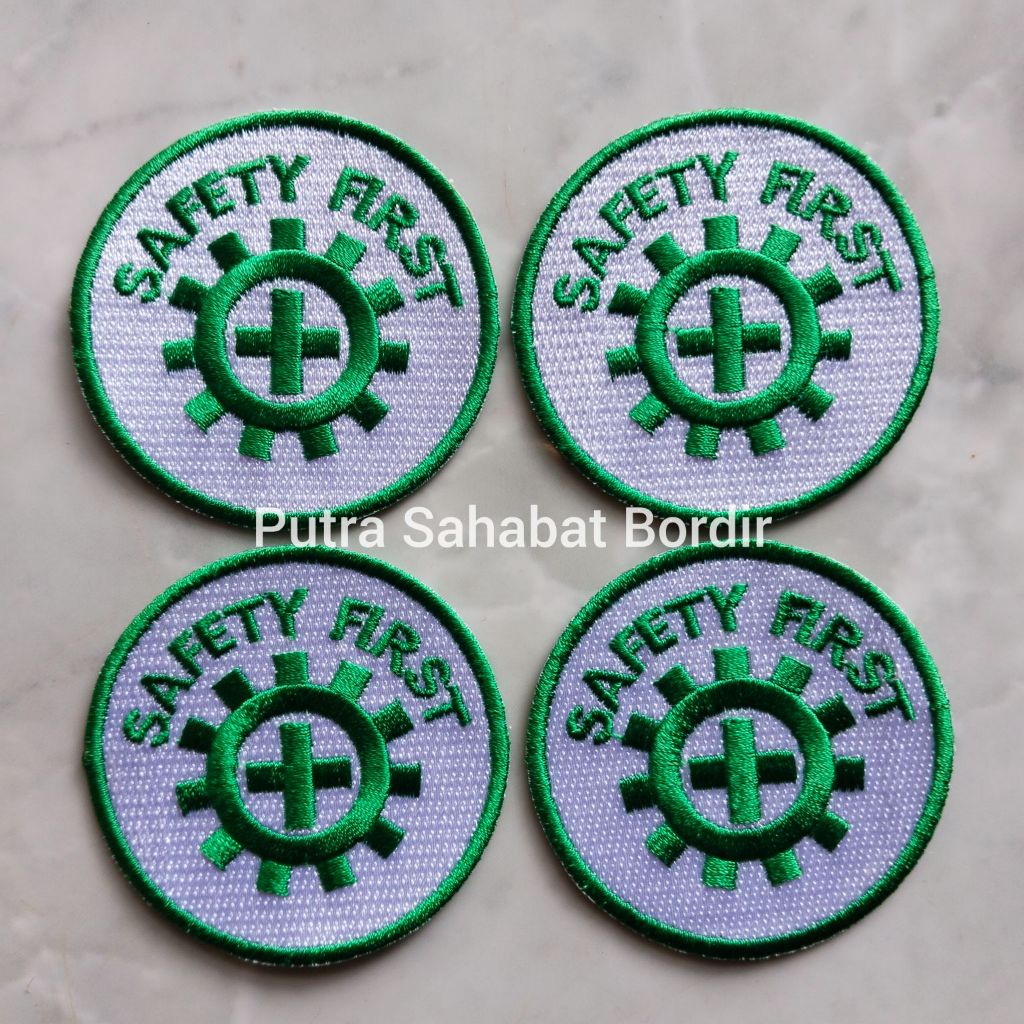 Patch | Logo Bordir Safety First Bulat.