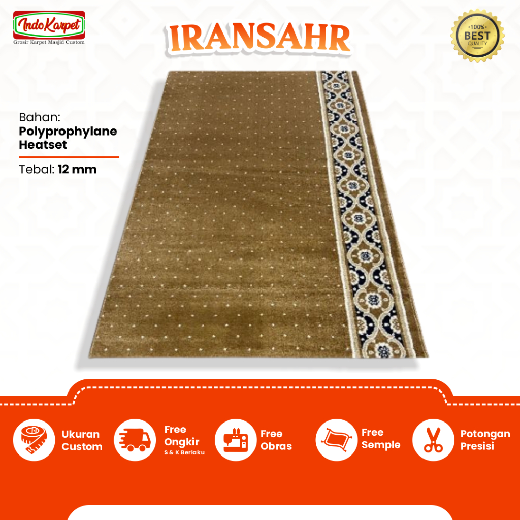 Karpet Masjid Tebal 12mm Iransahr Meteran / Karpet Sajadah / Karpet Mushola