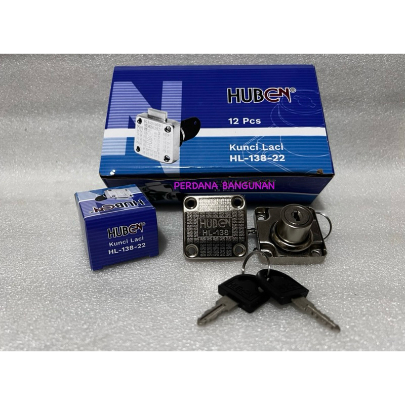 KUNCI LACI HUBEN HL 138-22 / KUNCI LEMARI HUBEN