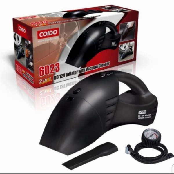vacum cleaner mobil  tire inflator 2 in 1 12v coido 6023 pompa ban Original