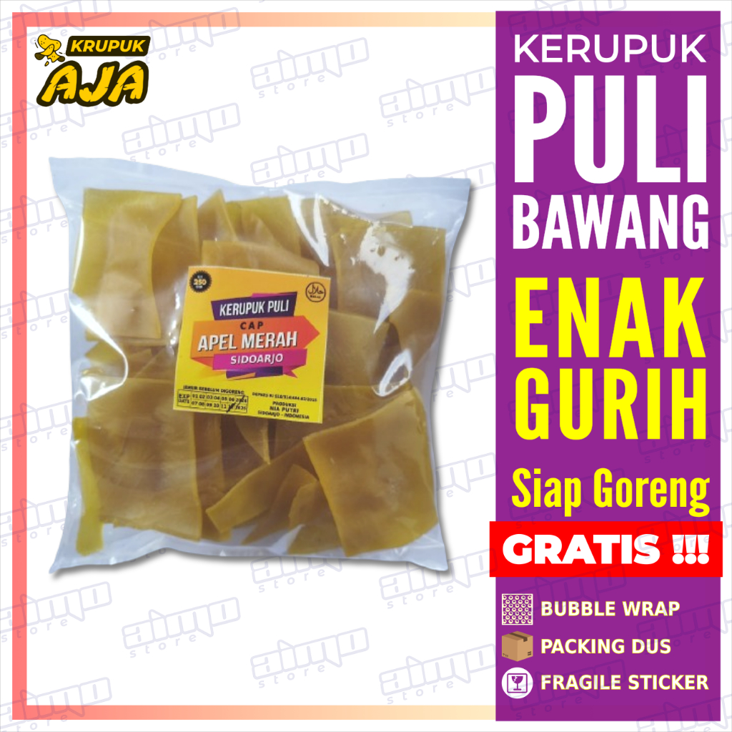 

Kerupuk Puli Bawang Krupuk Puli Lemper Kotak Krupuk Semanggi Mentah Ukuran Sedang Enak Renyah Gurih Cap Apel Merah Kemasan 250gr