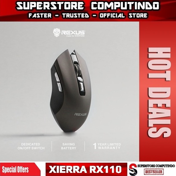 Rexus RX-11 Mouse Gaming Wireless - Hitam dan Putih, Desain Ergonomis untuk Performa Maksimal