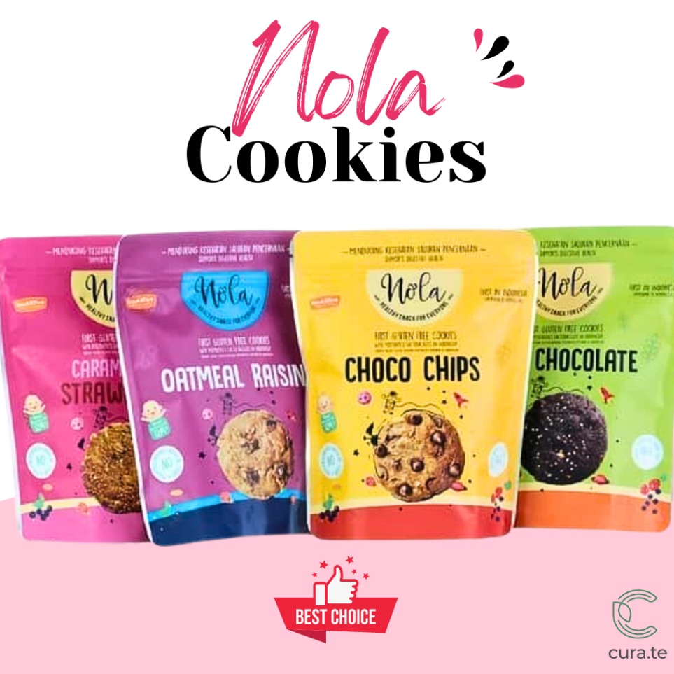 

MRWH9881 COD NOLA COOKIES GLUTEN FREE 75GR SNACK BISKUIT SEHAT DIET TINGGI SERAT COOKIE BEBAS GLUTEN CHOCO CHIPS DARK CHOCOLATE STRAWBERRY OATMEAL RAISIN