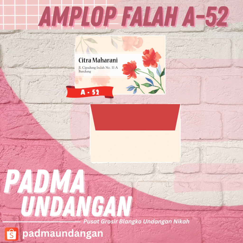 

Amplop Falah A-52 | Pusat Grosir Blangko | PadmaUndangan