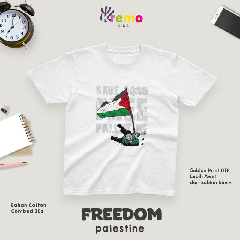 Kremokids Kaos Anak & Dewasa Save Palestine Series Save Umanity