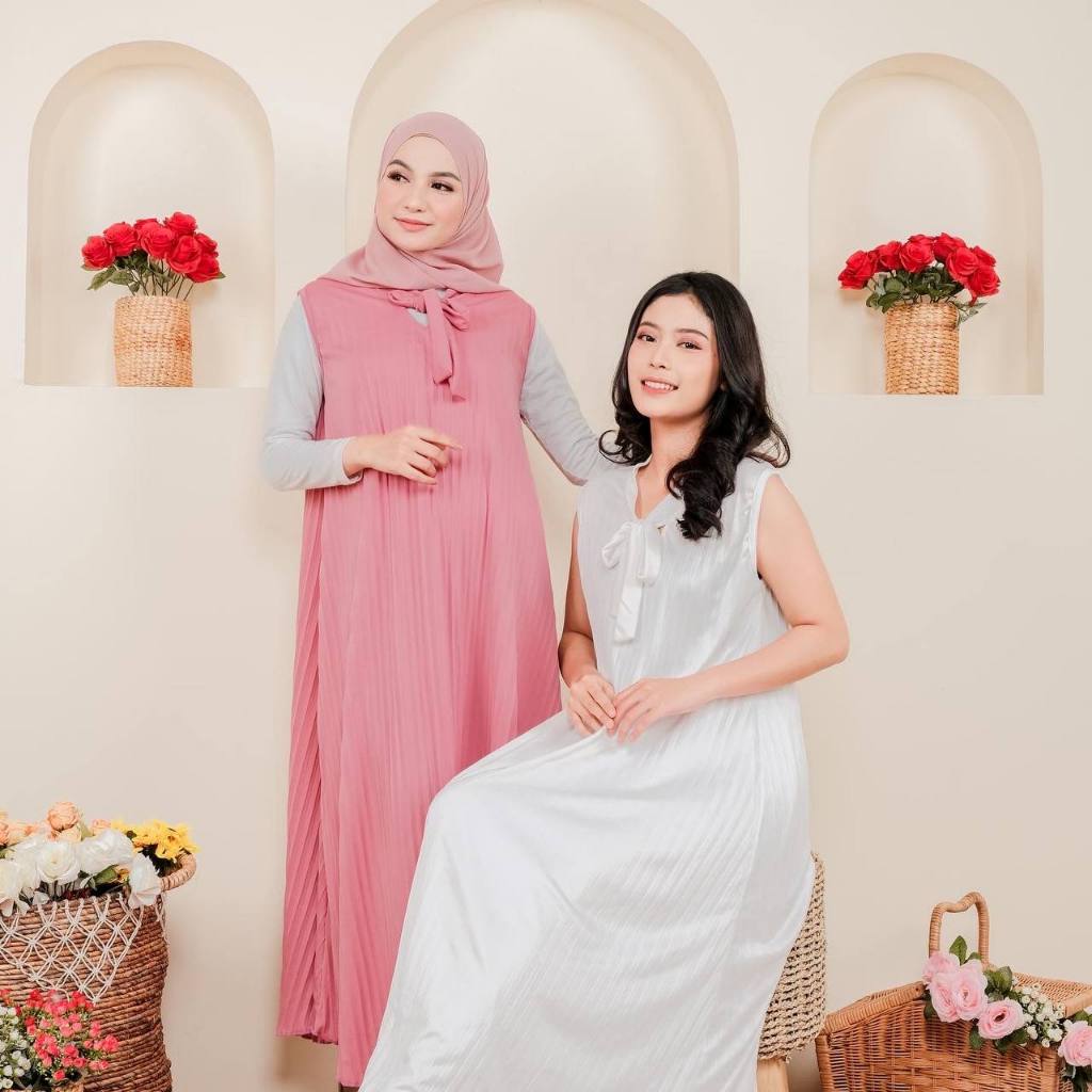 Dress Tanpa Lengan - Inner Dress Gamis Long Dress Baju Lebaran