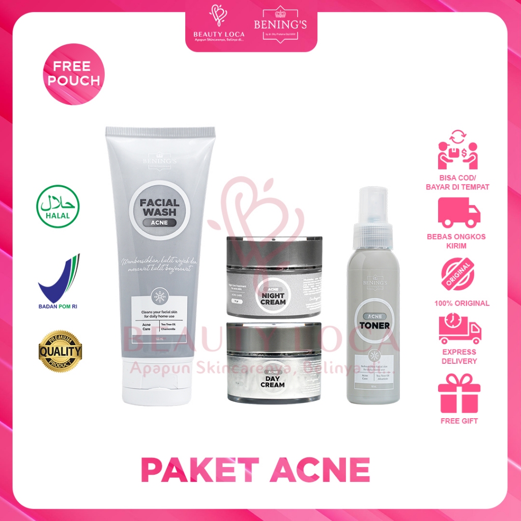 Beauty Loca - Benings Skincare Paket Acne by Dr. Oky Pratama (Benings Clinic) - Paketan Jerawat dan Beruntusan