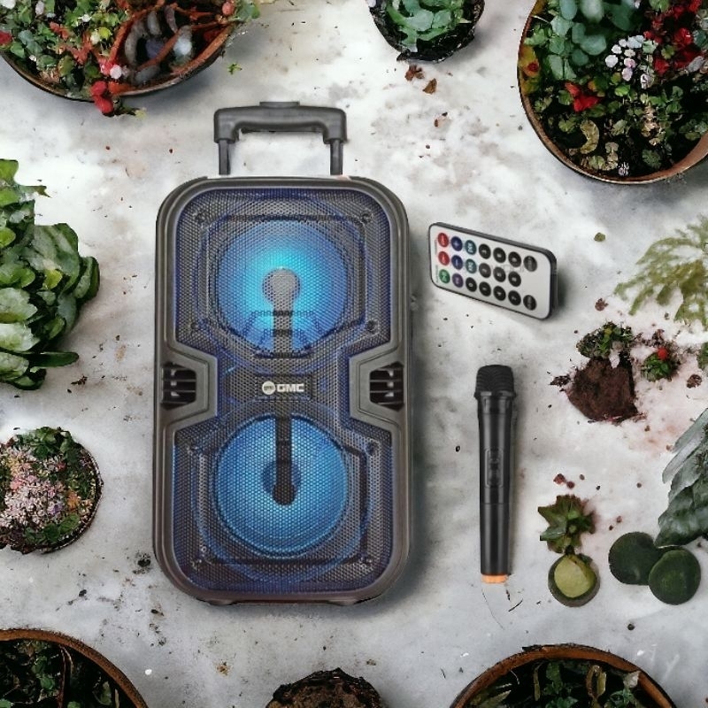 Speaker Portable GMC 897i Multimedia Bluetooth 8 Inch FREE Mic