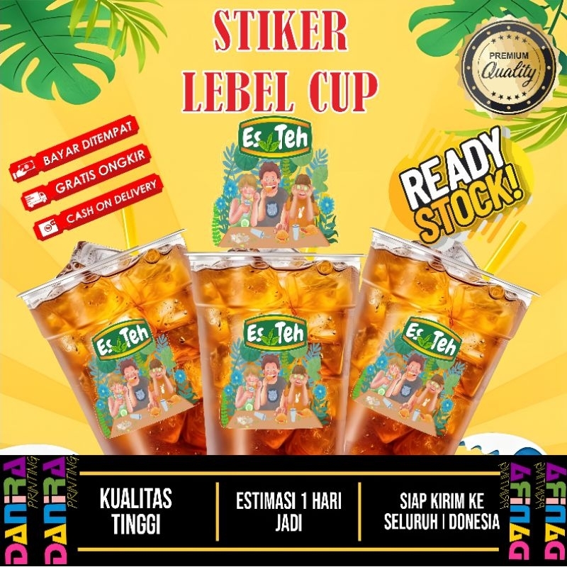 

Stiker lebel es teh karakter sudah di potong 50 pcs
