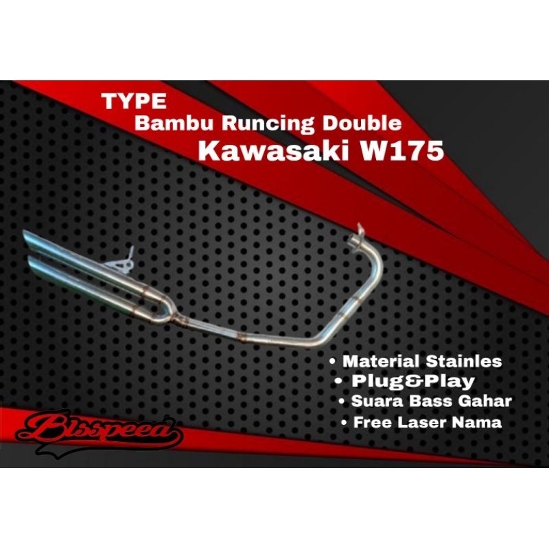 KNALPOT BAMBU RUNCING DOUBLE W175 KAWASAKI W175