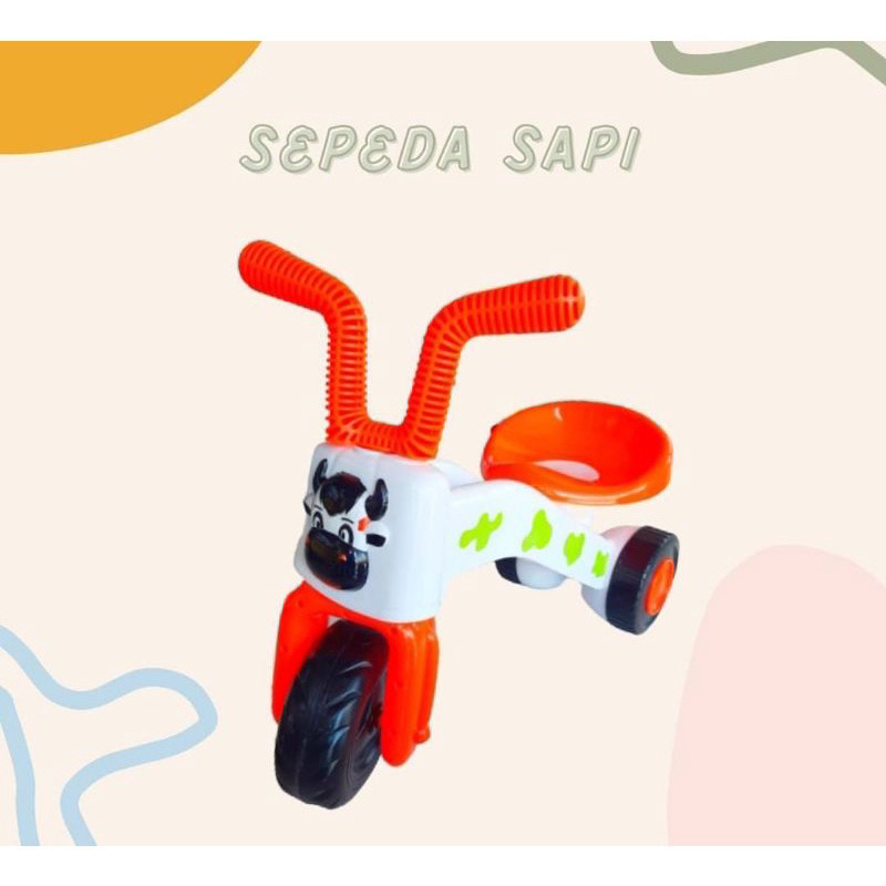 Mainan Sepeda roda tiga model Sapi FD 305 - Sepeda Sapi Anak Non-Musik: Petualangan Tanpa Suara Bisi