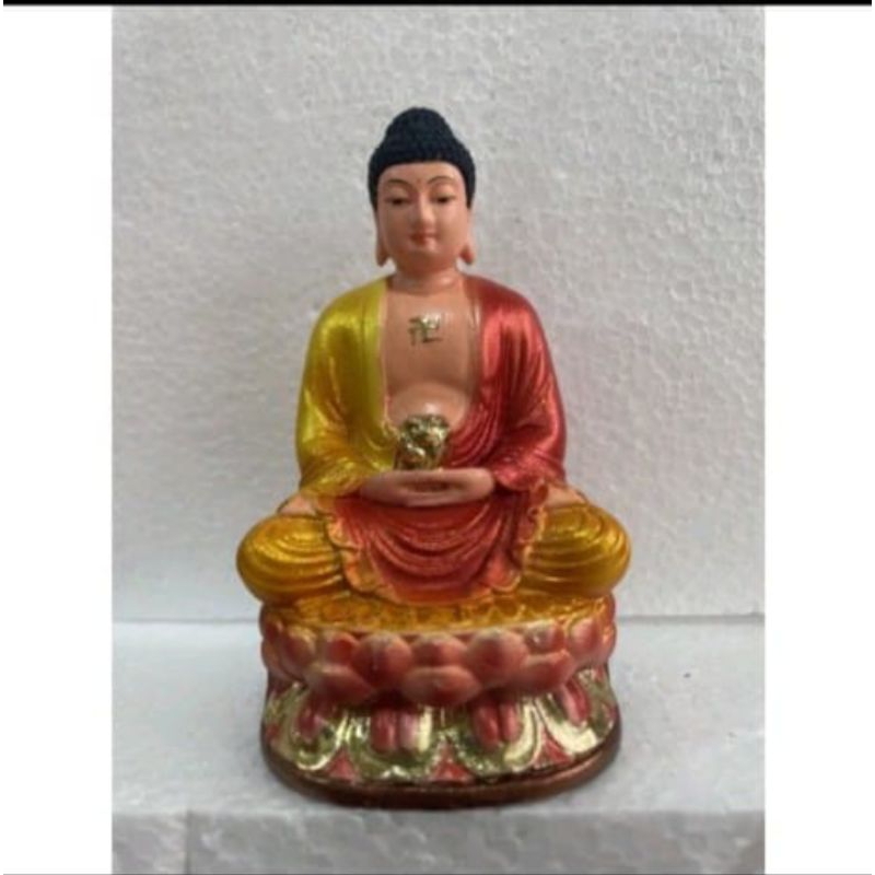 patung buddha amitabha 4inch - fiber