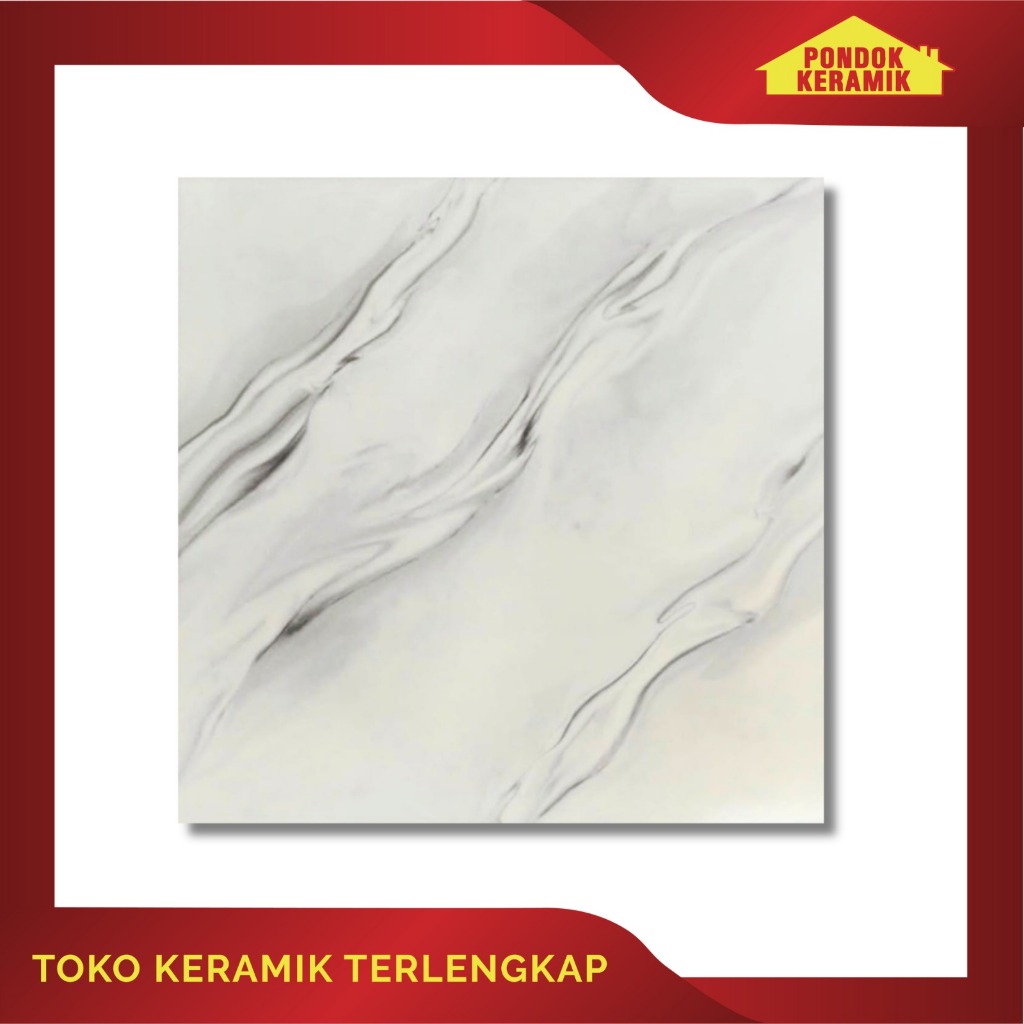 Keramik Lantai Avignon 50x50 Troya Grey / Keramik Motif Marble Carara