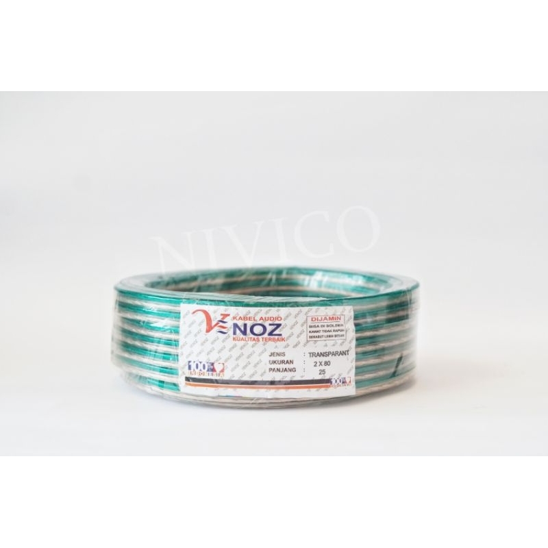 Kabel serabut AUDIO speaker kabel transparan 2x80 VENOZ 25 YARD