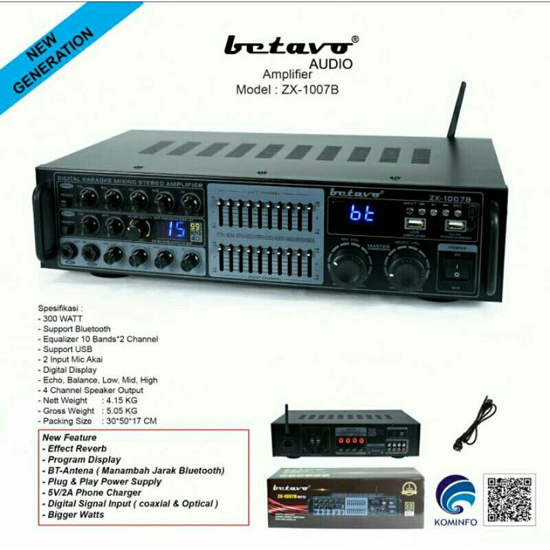 Amplifier Karaoke BETAVO ZX 1007B Bluetooth