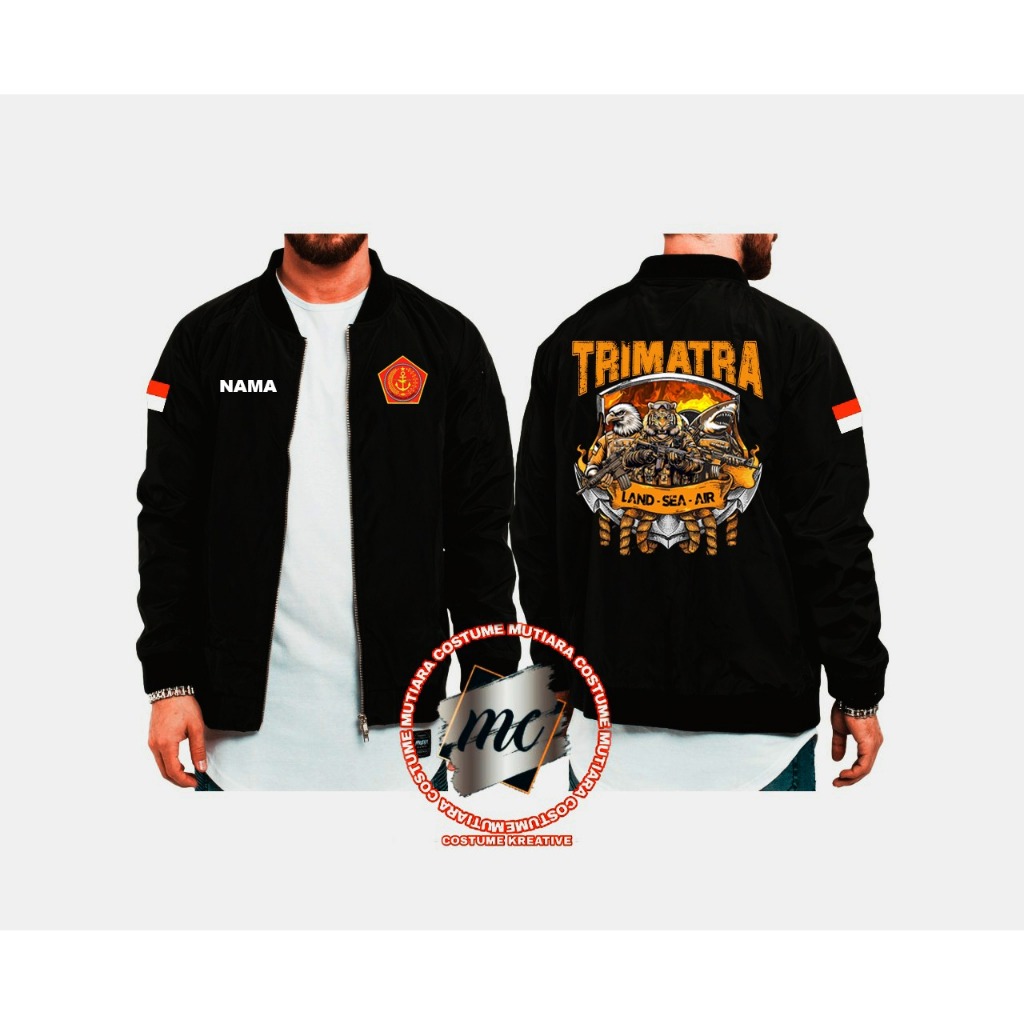 JAKET BOMBER TRIMATRA TNI WARNA HITAM