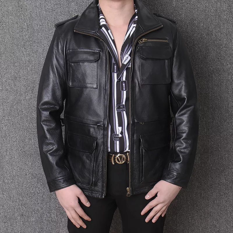 JAKET KULIT DOMBA ASLI 100%-JAKET KULIT PARKA-JAKET KULIT PRIA ELEGANT-JAKET KULIT SLIM FIT-MANTEL K