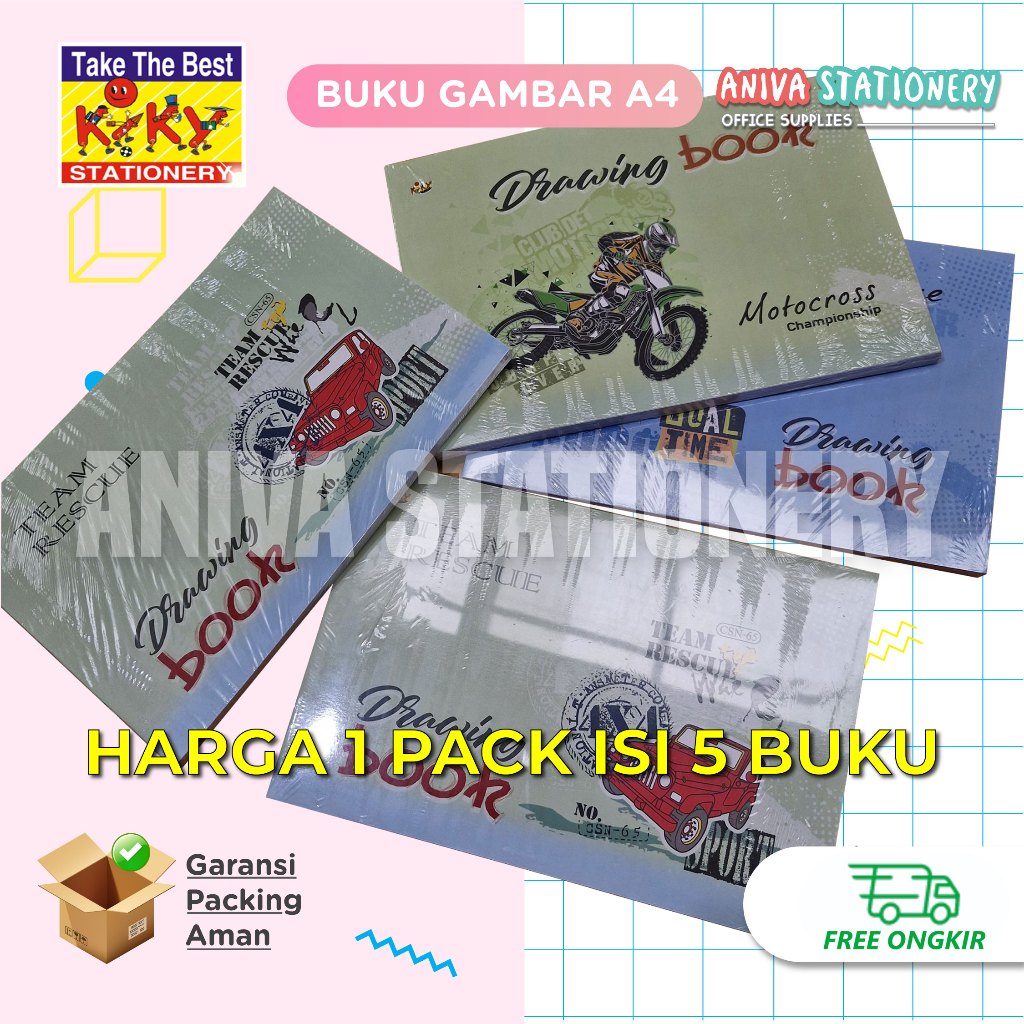 

KIKY DRAWING BOOK BUKU GAMBAR A4 20x30cm MOTIF RANDOM 10 LEMBAR 5 PCS