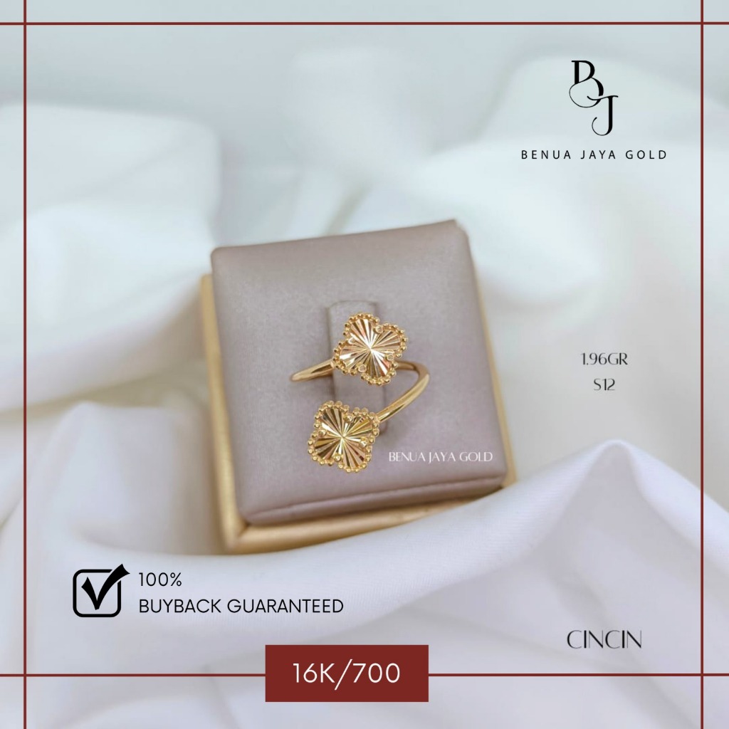 Cincin Fashion Clover Emas 16K/700
