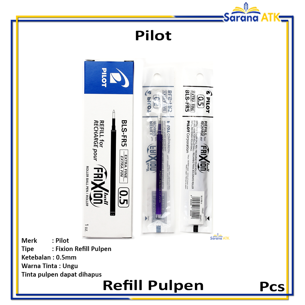 

Pilot - Frixion Refill Isi Pulpen Pilot 0,5 Ungu - Pcs