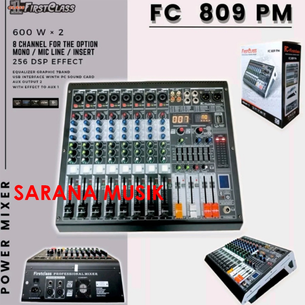 POWER MIXER FIRSTCLASS FC 809 PM / FC-809PM / Firstclass FC 809 PM 600w x 2 ORIGINAL