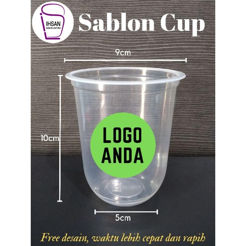 Cetak sablon cup 14oz oval 7 gram BSM