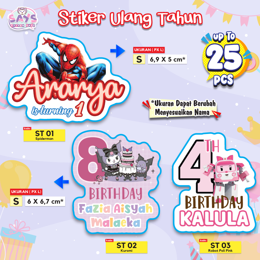 

Stiker Ulang Tahun Anak Bisa Pilih Karakter