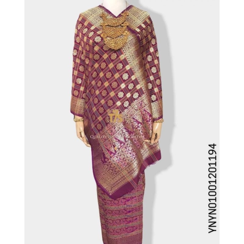 Tujuh Saudara Songket Palembang Warna Merah Burgundy