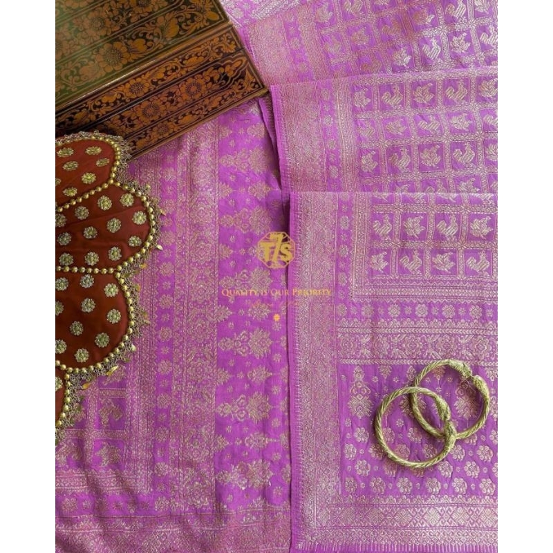 Songket Tujuh Saudara Palembang Warna Ungu Lavender