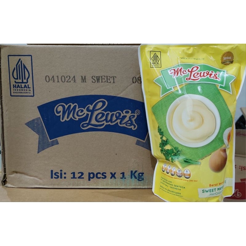 

Mc Lewis Saos Mayonaise SWEET/MANIS 1 Kardus (1kg/pouch) isi 12 Pouch