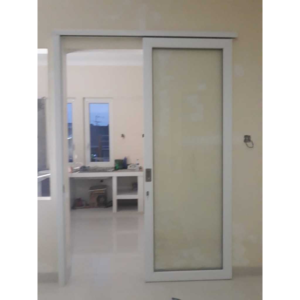 Pintu sliding / Geser UPVC conch putih pintu sliding kaca