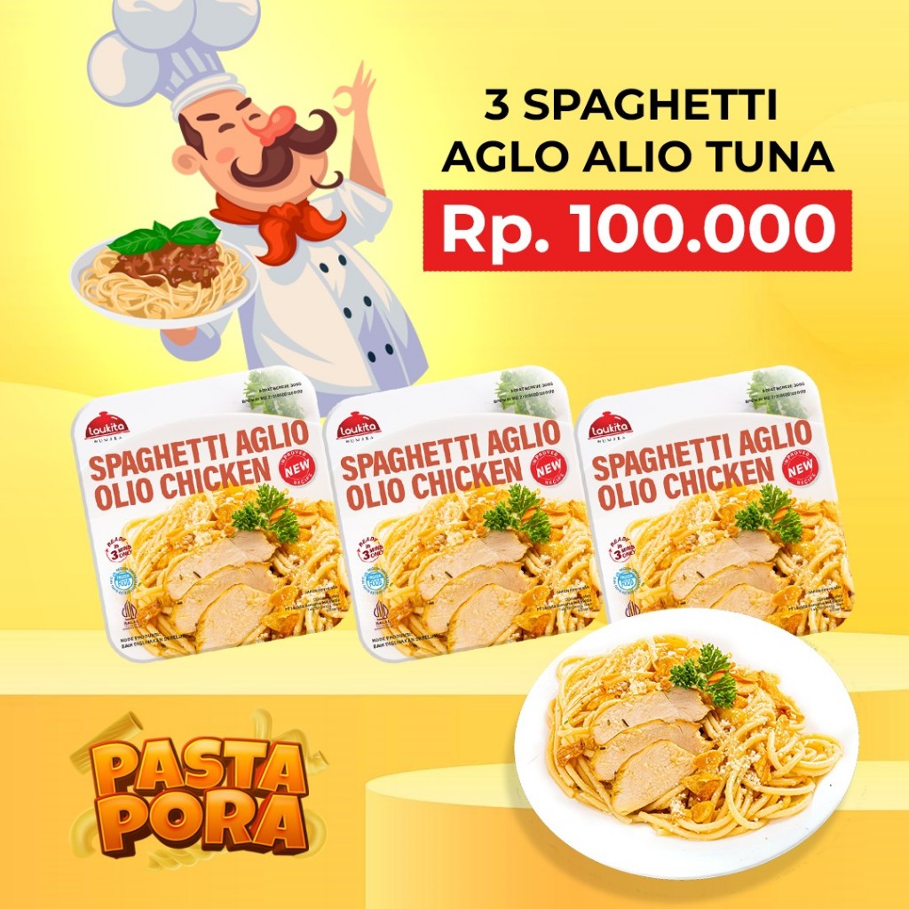 

Paket Gourmet Spaghetti Aglio Olio Chicken - isi 3