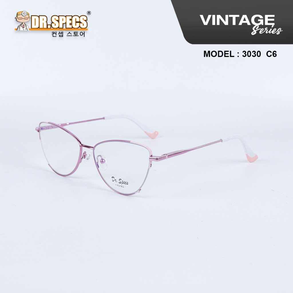 Dr Specs Frame Cat Eye Vintage Series Kacamata Unisex (3030 - C6)