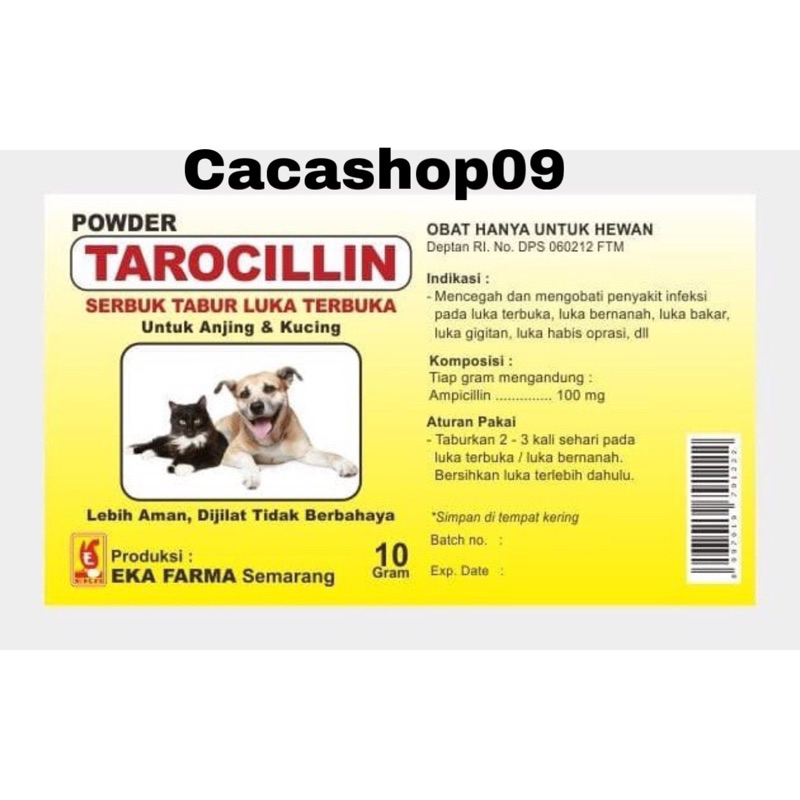 Tarocillin - Obat Luar Luka Kucing Anjing Obat Luka Terbuka Kucing Anjing Luka Bakar