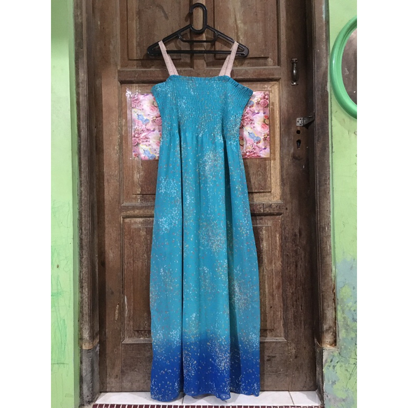 Smoke Long Dress Matahari Dresslim/Gamis Rabbani Busui Kancing Depan Preloved