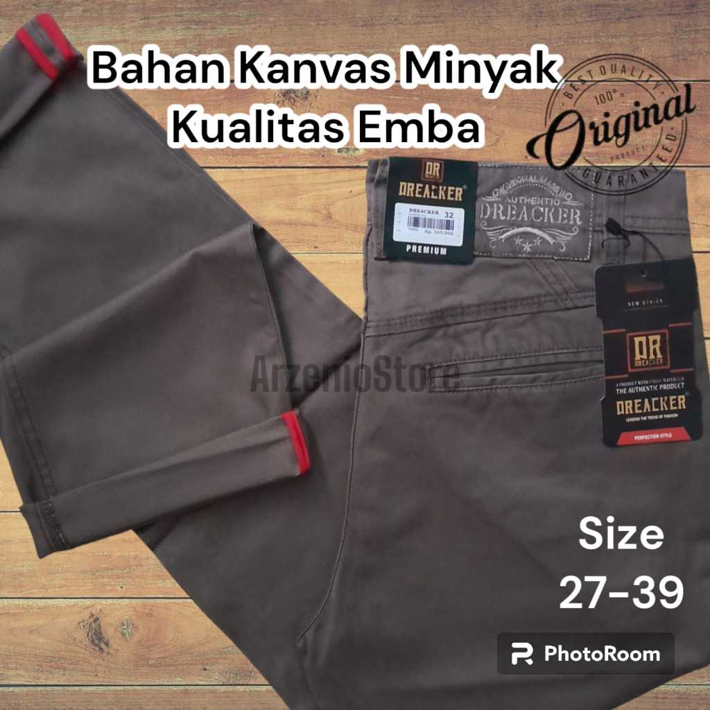 Celana Panjang Pria Chinos Premium Bahan Kanvas Kualitas Emba Original Dreacker Jumbo 27 Sampai Big 