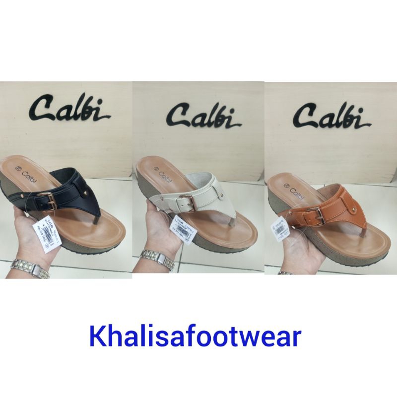 Sandal Wanita Wedges Calbi Original Artikel DJ 1418 Model Jepit Hak 5 CM Size 36-40