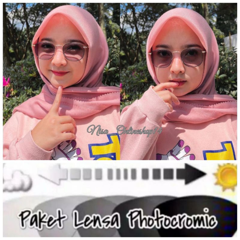 kacamata 8261 lensa anti radiasi photocromic/kacamata photocromic wanita anti radiasi