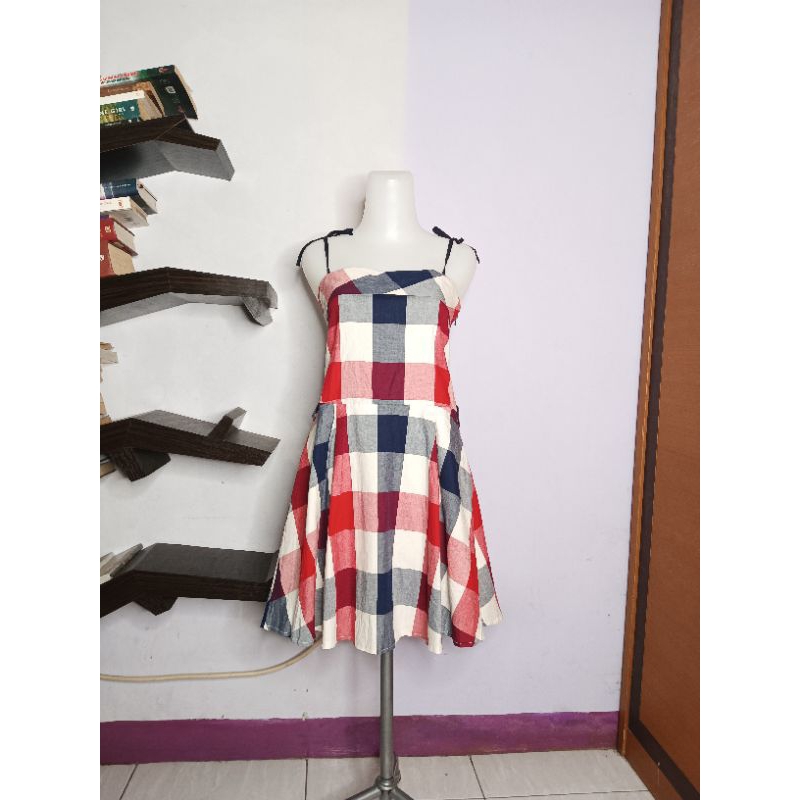 Dress Overall Kotak-Kotak