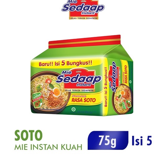 

KODE 77 Sedaap Mie Instan Soto Isi 5 Bag 75 gr