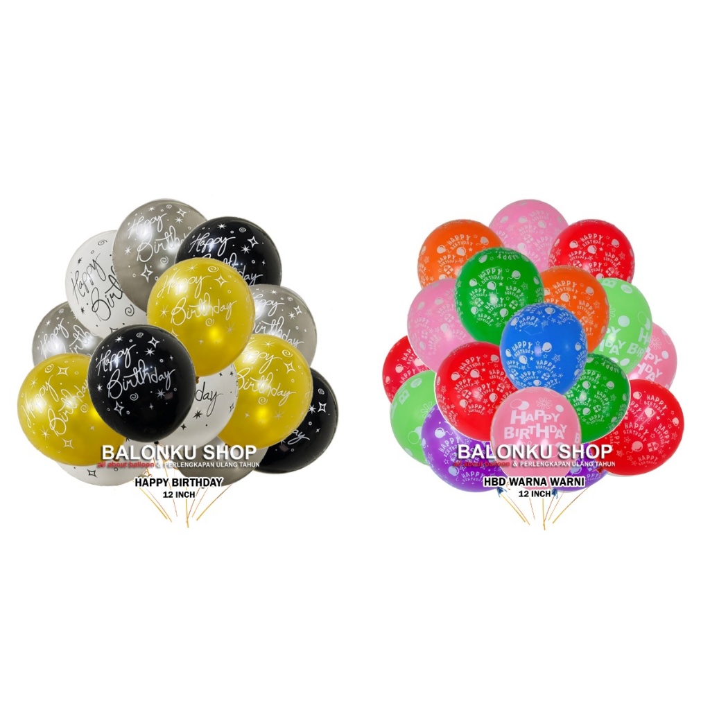 Balon Happy Birthday / Balon Latex Happy Birthday