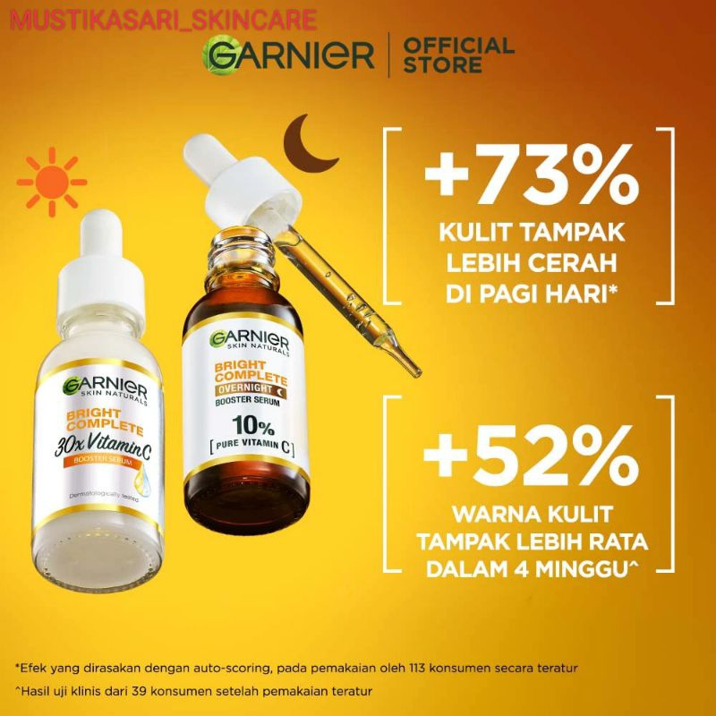 Garnier Bright Complete Overnight Vitamin C Serum 30 ml - Serum Malam Vitamin C
