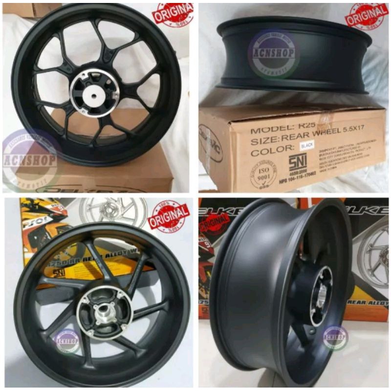 VELG BELAKANG LEBAR 5.5 INCH DELKEVIC CBR 25ORR R25 MT25 ORIGINAL DELKEVIC velg mt25 velg r25